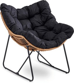 Fotel ogrodowy z poduchą Fin na płozach, czarny