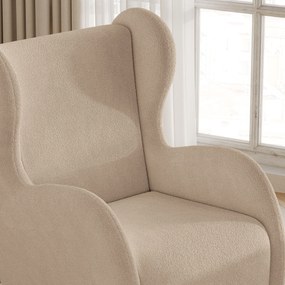Fotel MASTI do Salonu WYGODNY, Styl Minimalistyczny, Tkanina Quelle, Kolor Beżowy