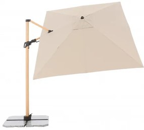 ALU WOOD 220 x 300 cm - wahadłowy parasol ogrodowy z drążkiem bocznym z ochroną ULTRA UV : Substancja Desen - 820