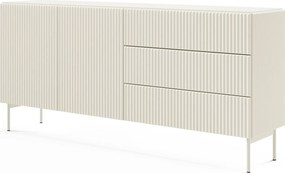 Komoda z szufladami 177 cm Galiano - 2 drzwi, wysokie nóżki, komoda kaszmirowa ryflowana