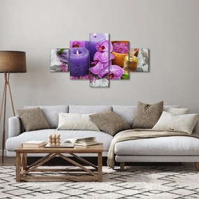 Obraz storczyków i świec (125x70 cm)