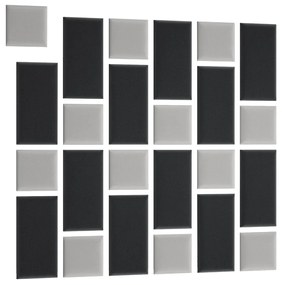 Zestaw 24 paneli tapicerowanych QUADRATTA 180x180 jasnoszary/ciemnoszary ELTAP
