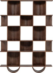 Ciemnobrązowy regał z litego drewna mango 130x180x35 cm Sinne – WOOOD