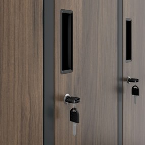 Szafa socjalna ubraniowa 10-drzwiowa antracytowa/orzech, 1360x1720x450 mm: BARTEK Eco Design