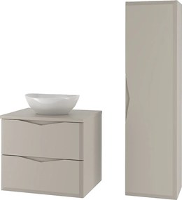 Kaszmirowy Zestaw Łazienkowy 60cm Szafka z Blatem Umywalka Słupek Delica