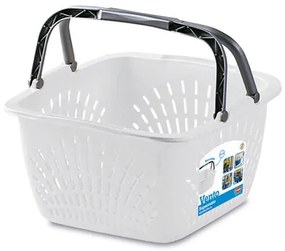 Plastikowy kosz VENTO z uchwytami,  40 x 40 x 23 cm