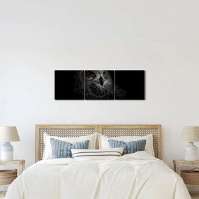 Obraz - Sowa, ilustracja (z zegarem) (90x30 cm)