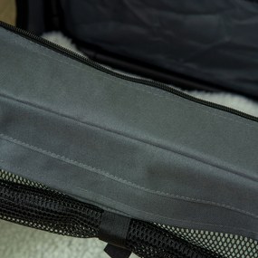 PawHut Skrzynka transportowa dla psa z uchwytami Torba podróżna 60x42x42cm Szara | Aosom PL