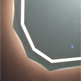 Lustro LED "Horizonte" z fasetowaną krawędzią i oświetleniem cm 90x70h