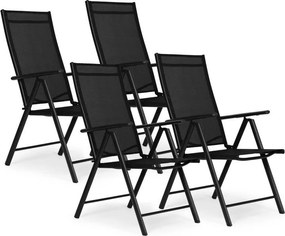 Zestaw 4 krzeseł ogrodowych składanych Napoli, czarny