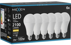 Mexen Nova 6x żarówka LED E27, A70, 20W, Ciepła - 3000K, 2100 lm - L100-E27-2030-01x06