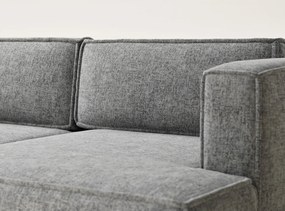 Szary rozkładany/ze schowkiem narożnik z tkaniny szenilowej (prawostronny/z szezlongiem) Velto – Maison de Rêve