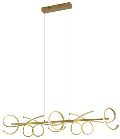 Designerska lampa wisząca złota prostokątna z 3-stopniową regulacją ściemniania - Krisscross Nowoczesny Oswietlenie wewnetrzne