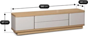 Szafka RTV TIERRA 180 cm Kaszmir/Dąb Japandi