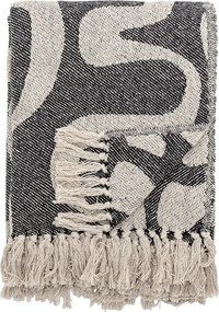 Czarno-beżowy koc z bawełny z recyklingu 130x160 cm Salobre – Bloomingville