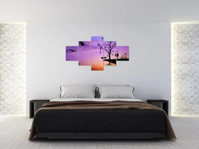 Obraz - Sylwetki zwierząt (125x70 cm)