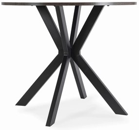 Stół Okrągły LAUREN 80 cm Czarny Loft Nowoczesny
