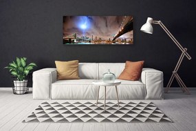 Obraz na płótnie Stalowy Most o Poranku