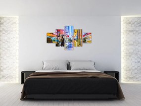 Obraz - Miasto w neonowym blasku (125x70 cm)