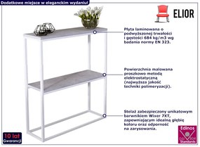 Nowoczesna konsola z półkami biały + beton - Carello 5X