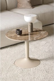 Brązowy okrągły stolik z ceramicznym blatem ø 60 cm Malta – Actona