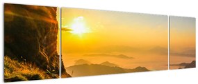 Obraz doliny w porannej mgle (170x50 cm)