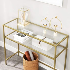 Szklana konsola w stylu glamour z półką 025 Aridea