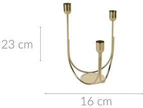 Metalowy świecznik dekoracyjny na 3 świece, 23 cm