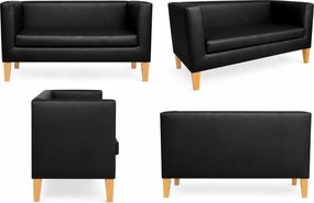 Sofa Monaco : Kolor nogi - Drewno, Kolor tkaniny - EKO-SKÓRA - 1D, Typ tkaniny - Eko-skóra , Wysokość nogi - 20 cm