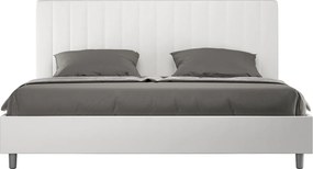 Łóżko bez stelaża tapicerowane 200x210 sztucznej skóry biały Agueda