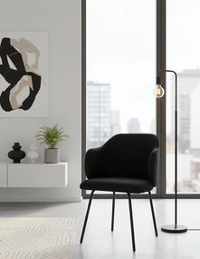 Czarne sztruksowe krzesło nowoczesne P2-P88