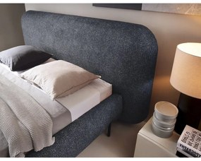 Niebieskie tapicerowane łóżko dwuosobowe ze schowkiem ze stelażem 160x200 cm Pointt – ELTAP