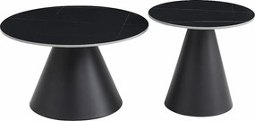 Stolik kawowy - ceramiczny - czarny - ARGOT 2x