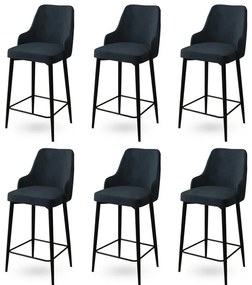 Zestaw krzeseł barowych Enox Anthracite, 6 szt.