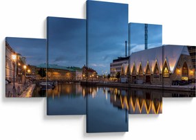 Obraz kanału wodnego - Göteborg (125x70 cm)