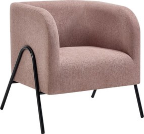 Fotel z różowego materiału BLINODA