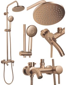 Zestaw Prysznicowy Rea Luis Miedziany Szczotkowany