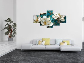 Obraz - Witraż z magnolią (125x70 cm)