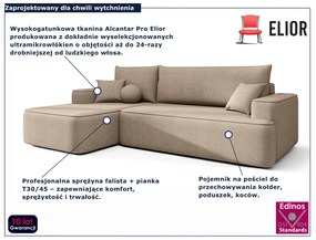 Beżowy rozkładany narożnik z pojemnikiem D4-E62