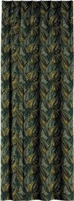 Zasłona na haczykach flex pojedynczych kolor zielony tkanina strukturalna, wzorzysta