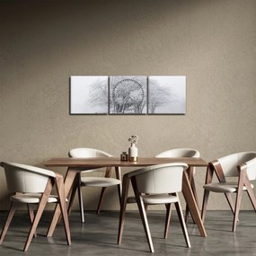 Obraz - Biała zima (z zegarem) (90x30 cm)
