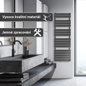 AQUAMARIN Grzejnik łazienkowy pionowy 160x60 cm antracyt