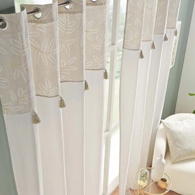 Biało-beżowa zasłona z mieszanki bawełny 140x240 cm Altea – douceur d'intérieur