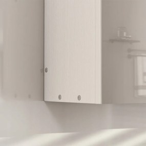 Wisząca szafka łazienkowa z trójdzielnym lustrem, montowana na ścianie, w nowoczesnym stylu loftowym