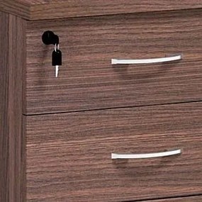 Szafka pod biurko na kółkach MIRELLI, 400 x 480 x 650 mm, orzech