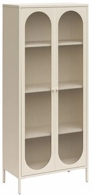 Kremowa metalowa witryna 80x186x40 cm Luna – Støraa