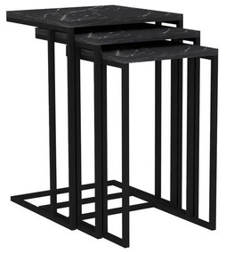 Stół składany Black Mermer, 3 szt.