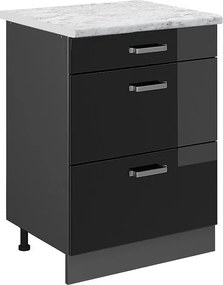 Szafka dolna do kuchni czarny wysoki połysk 60x60x81.6 r-line