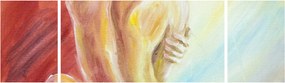 Obraz odpoczywającej kobiety, obraz olejny (170x50 cm)