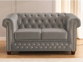 Szara aksamitna rozkładana sofa 148 cm York Blik – Ropez